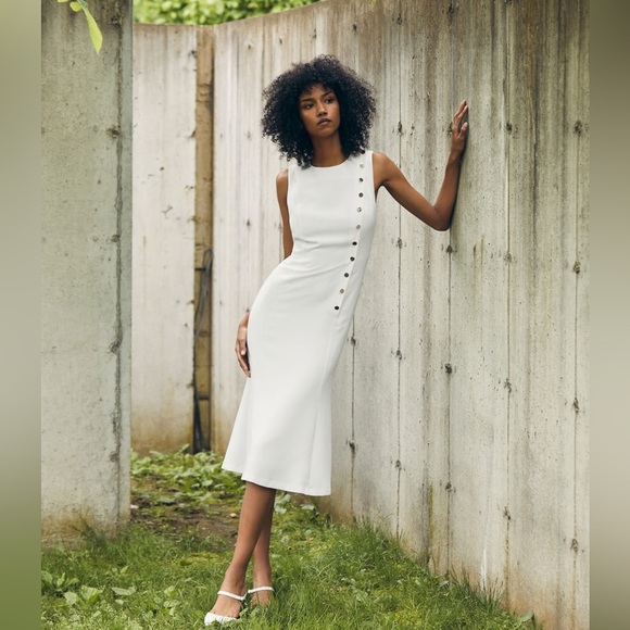 Banana Republic Women’s white midi dress size 2 - Picture 1 of 4